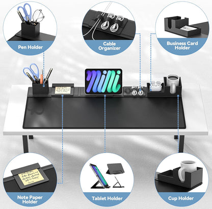Magnetic Desk Mat Set – 6-Piece PU Leather Organizer