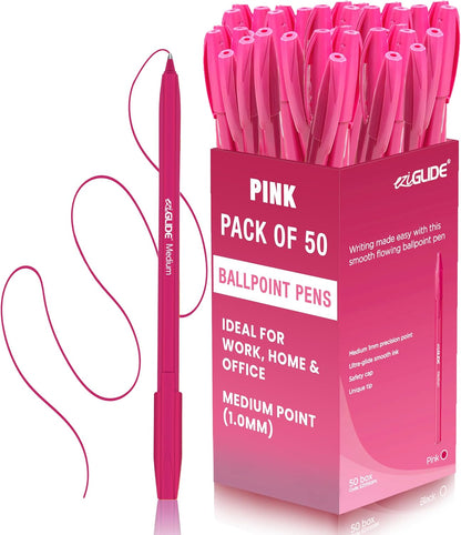 Ballpoint Pens – Assorted Colours, 1.0mm Tip (Pack of 10 / 50 / 100)