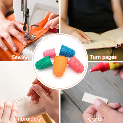 Rubber Finger Thimbles – 5-Pack, Multi-Size & Colour Grip Protectors