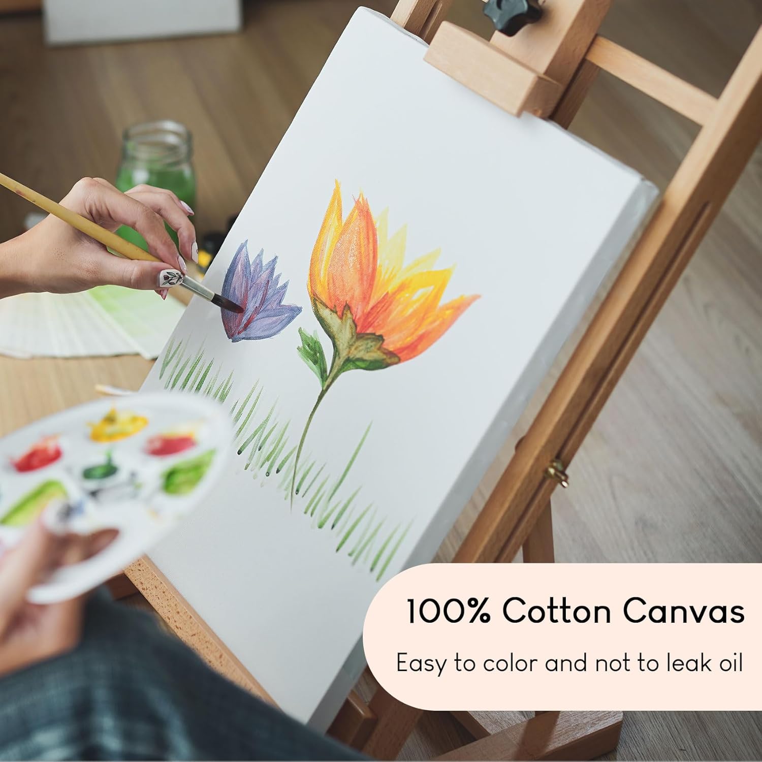 Stretched Canvas for Painting – 100% Cotton, Triple-Primed (Multiple Sizes & Packs)
