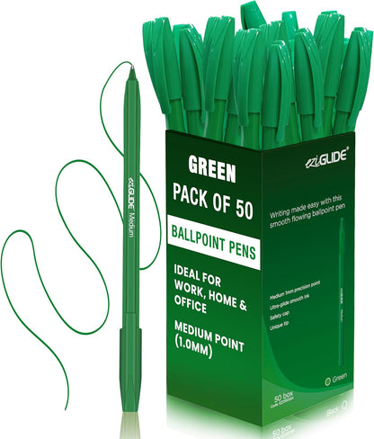 Ballpoint Pens – Assorted Colours, 1.0mm Tip (Pack of 10 / 50 / 100)