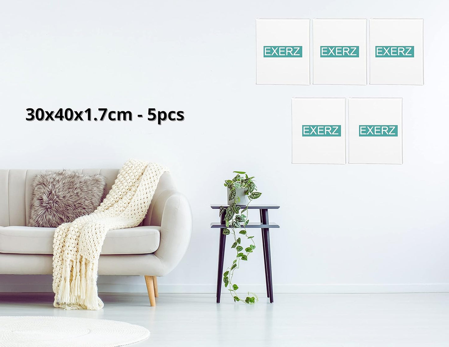 Stretched Canvas – 100% Cotton, Triple-Primed, White (Multiple Sizes & Packs)