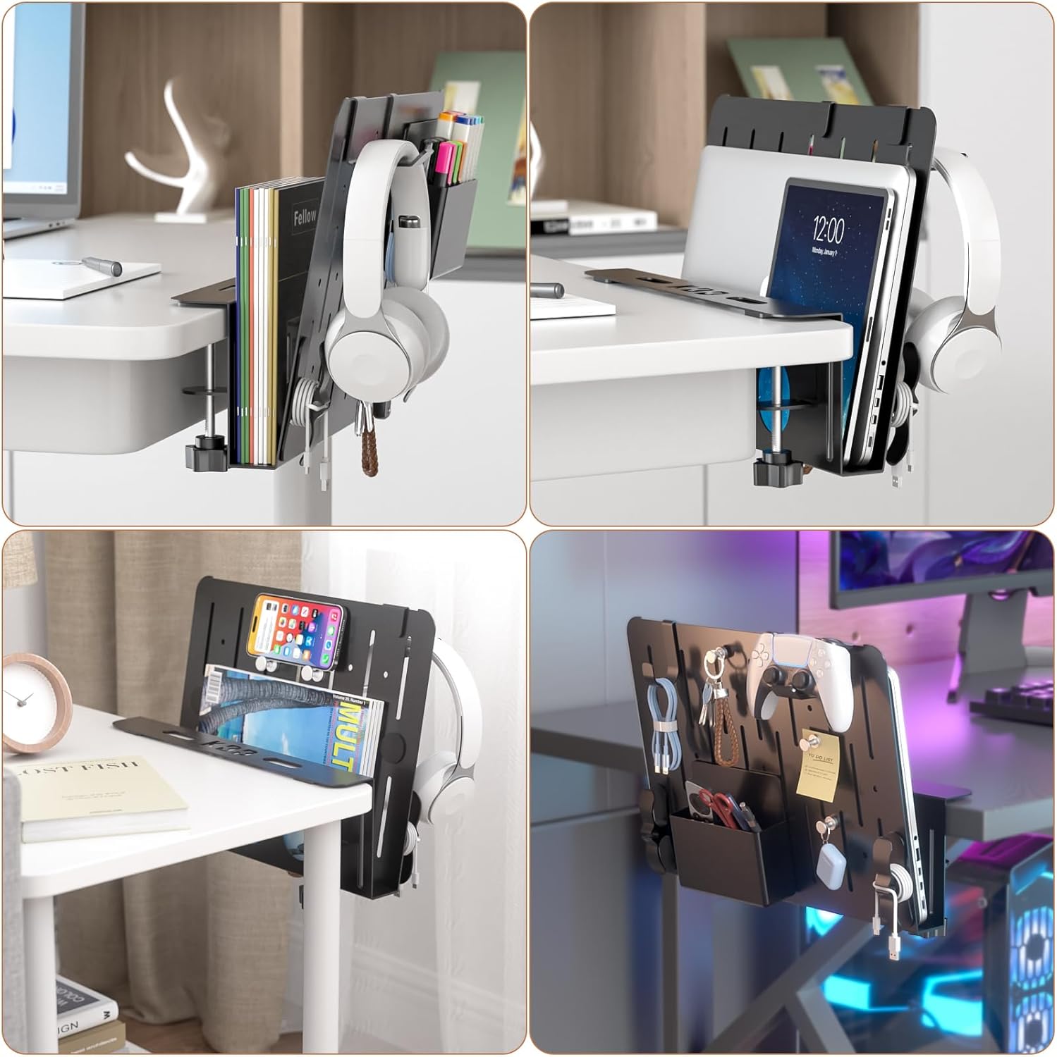 Clamp-On Desk Organizer – 6-in-1 Under Desk Storage Shelf