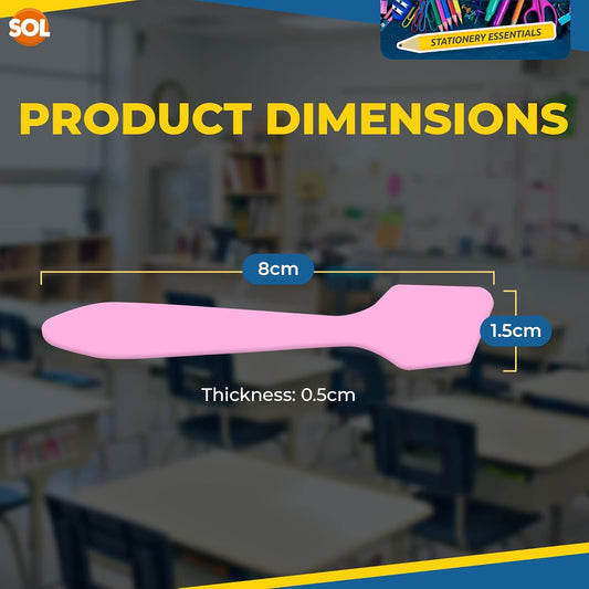 SOL 30Pk Coloured Kids Glue Spreader Set – Non-Stick Plastic Spreaders for PVA Glue, Arts & Crafts Accessories, Paint, and Classroom Projects – Flexible, Easy-To-Clean Design for Precise Application