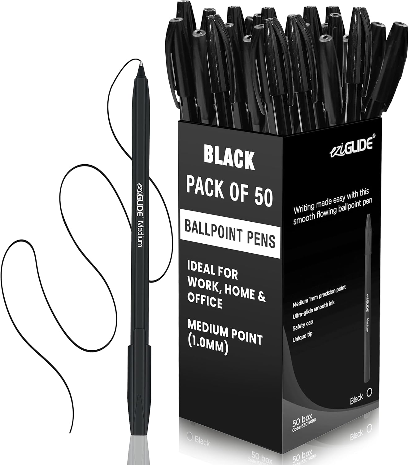 Ballpoint Pens – Assorted Colours, 1.0mm Tip (Pack of 10 / 50 / 100)
