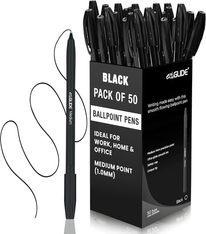 Ballpoint Pens – Assorted Colours, 1.0mm Tip (Pack of 10 / 50 / 100)