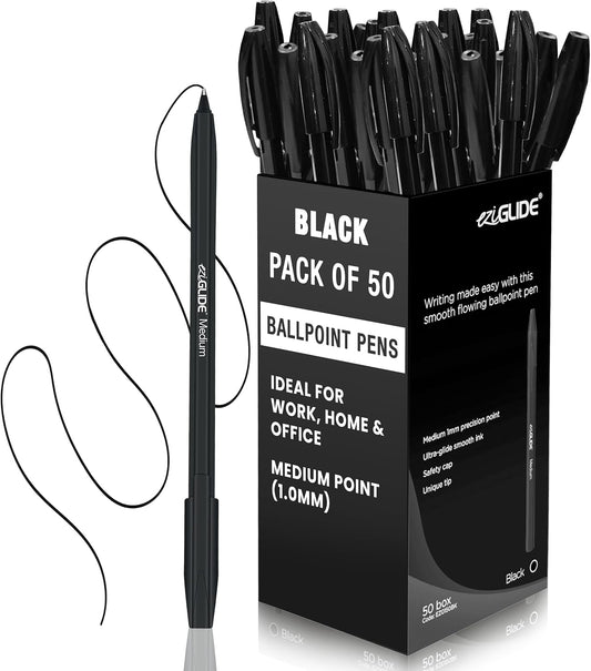 Ballpoint Pens – Assorted Colours, 1.0mm Tip (Pack of 10 / 50 / 100)