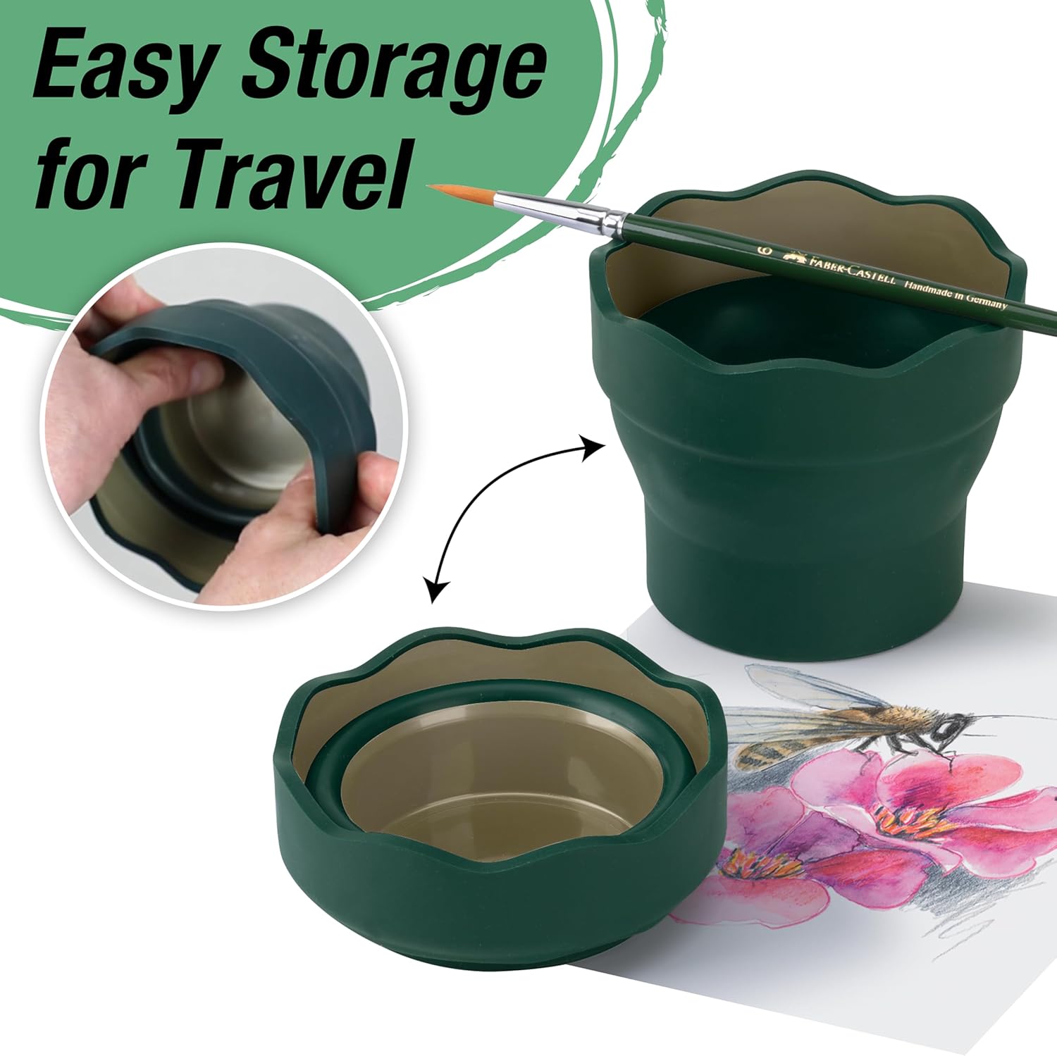 Faber-Castell Clic & Go Collapsible Water Cup – Portable, Durable & Perfect for Artists