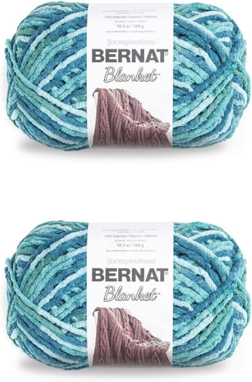 Bernat Blanket Super Bulky Yarn – 2-Pack, 300g/10.5oz Balls (Various Colours)