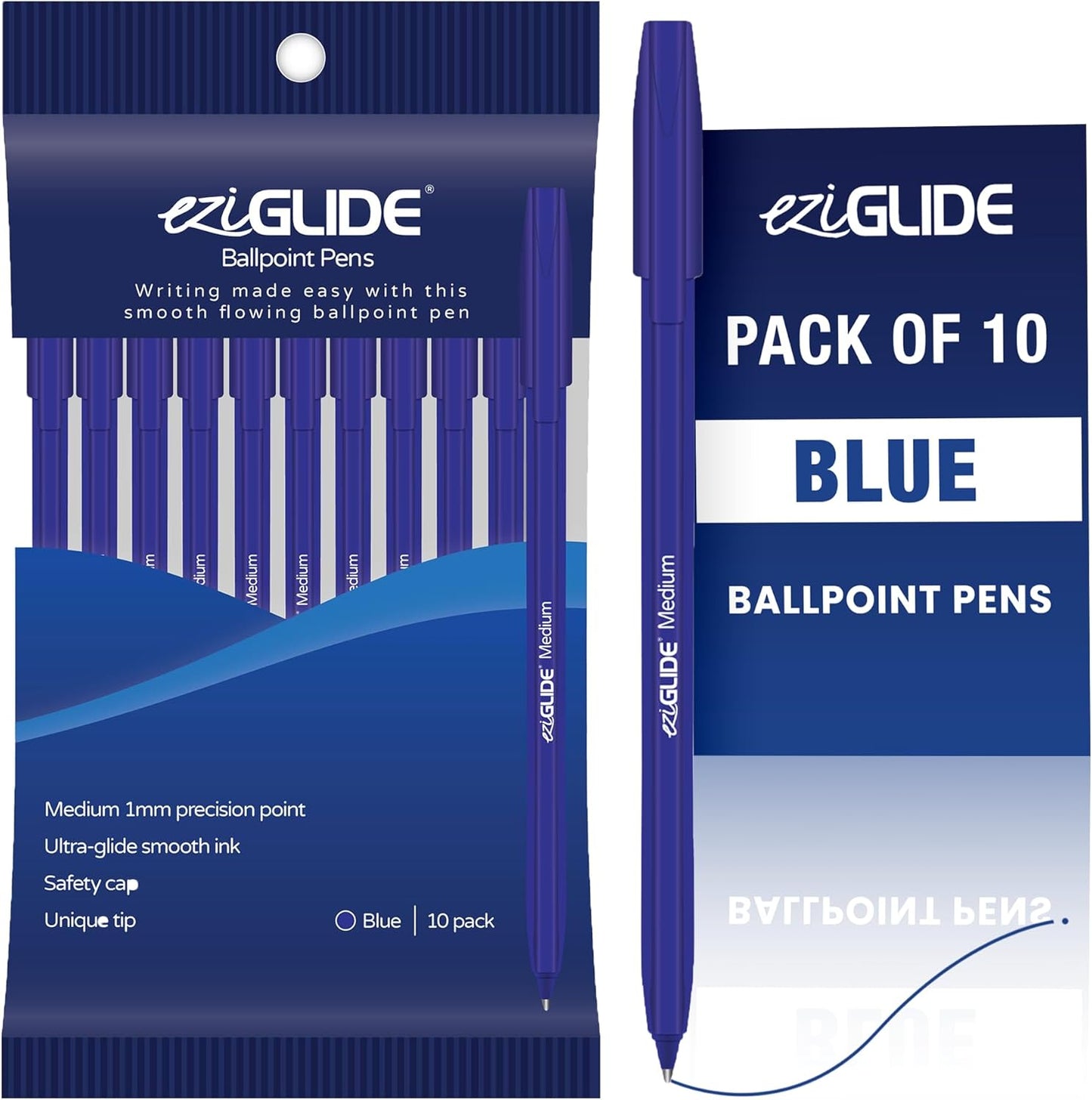 Ballpoint Pens – Assorted Colours, 1.0mm Tip (Pack of 10 / 50 / 100)