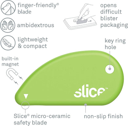 Slice 00100 Safety Cutter Ceramic Knife | Coupons, Card, Paper, Parcels and Wrapping Paper Cutter Tool - Handy and Safe Tiny Cutting Tool That Fits Your Keyring