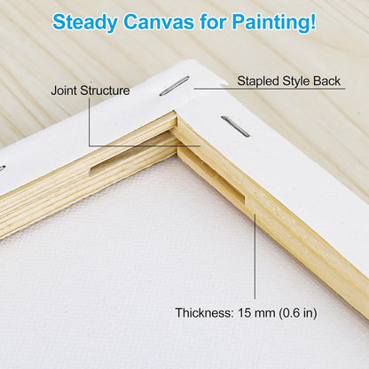 XTDMJ 20X30Cm Canvas for Painting, 4 Pack Stretched Canvases for Adults, Acrylics & Oils Painting