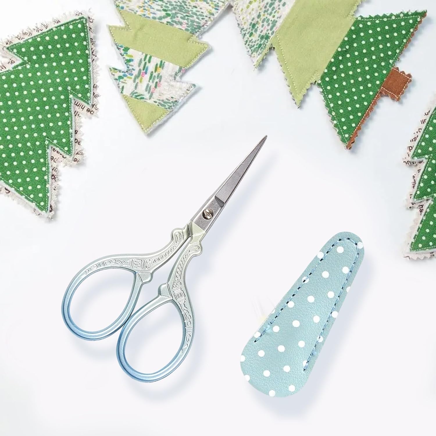 Stainless Steel Embroidery Scissors – 93mm with PU Leather Case