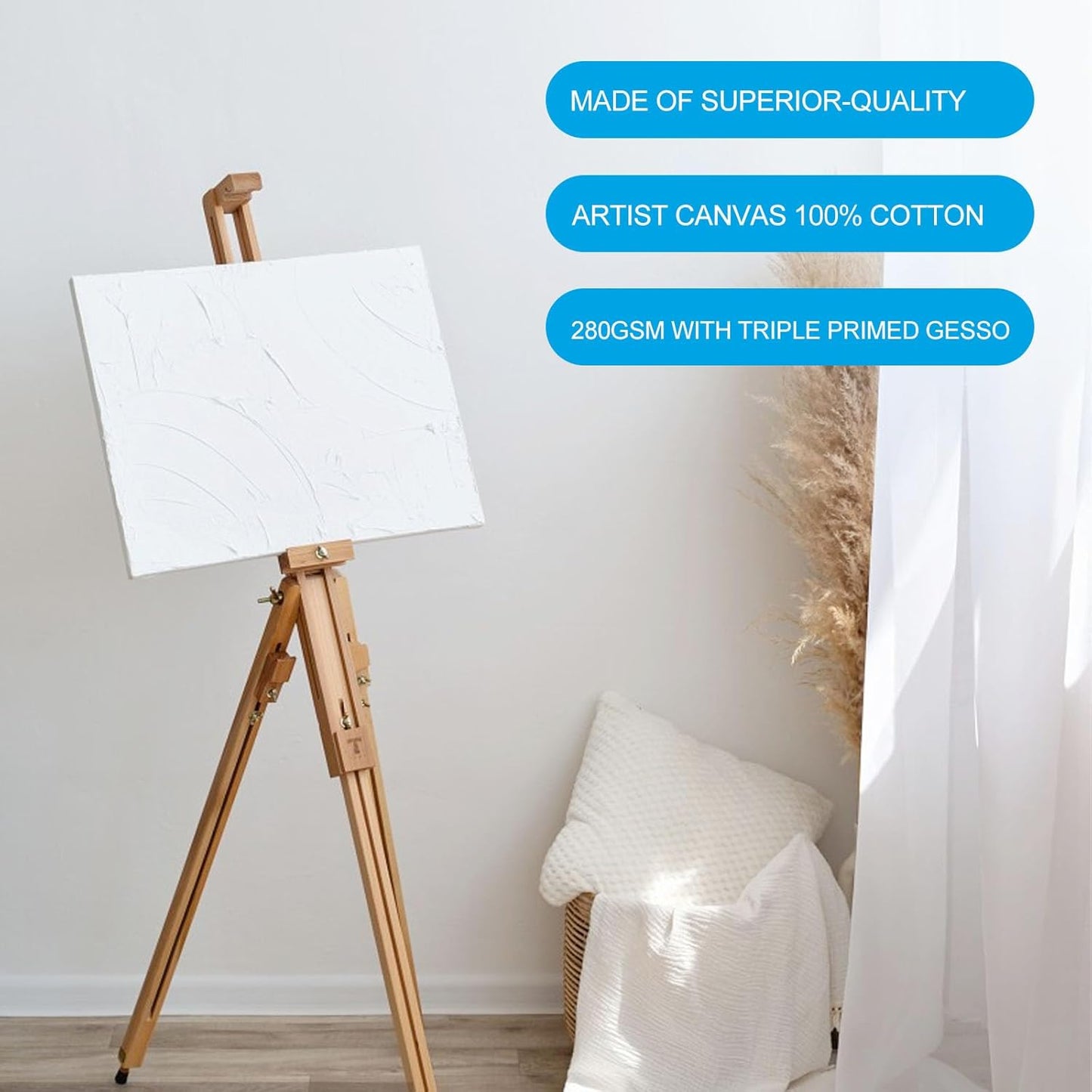 XTDMJ 20X30Cm Canvas for Painting, 4 Pack Stretched Canvases for Adults, Acrylics & Oils Painting