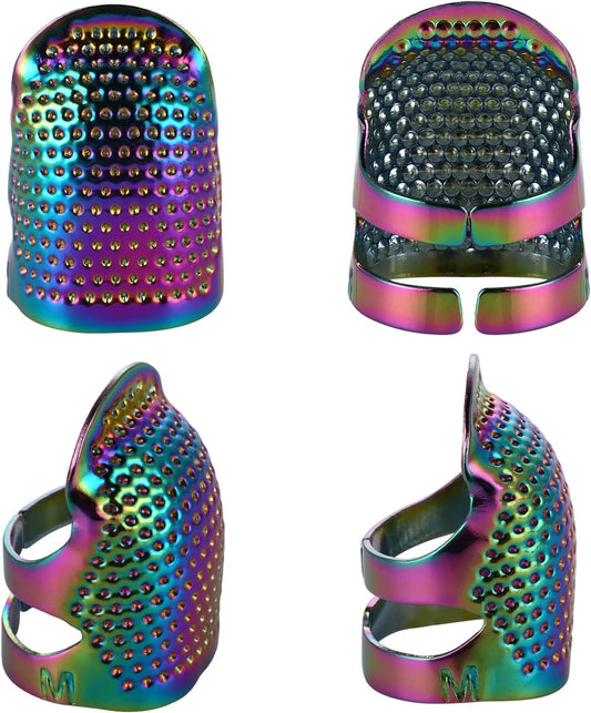 Copper Sewing Thimbles – 4-Pack Finger Protectors, Small & Medium Sizes