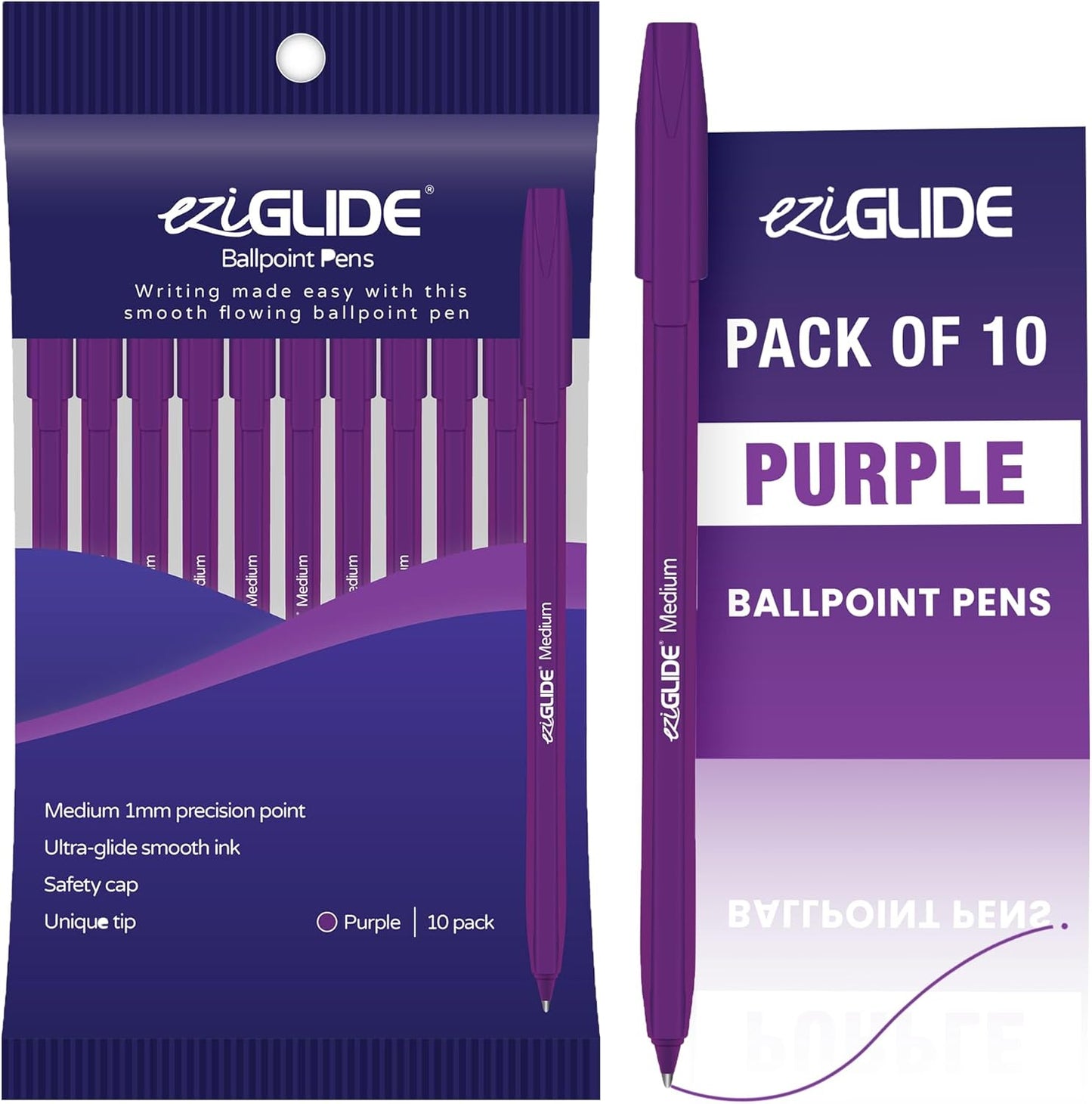 Ballpoint Pens – Assorted Colours, 1.0mm Tip (Pack of 10 / 50 / 100)