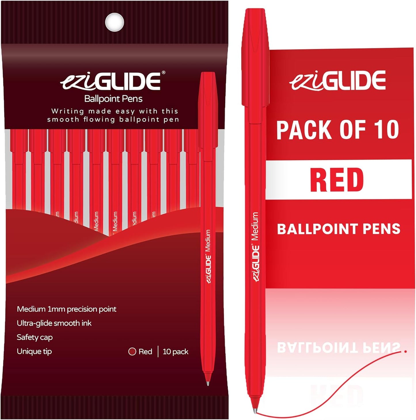 Ballpoint Pens – Assorted Colours, 1.0mm Tip (Pack of 10 / 50 / 100)