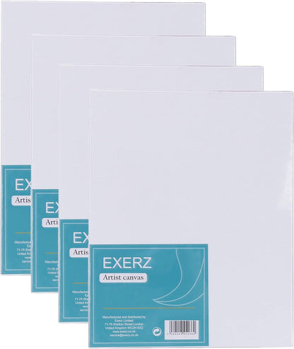 Stretched Canvas – 100% Cotton, Triple-Primed, White (Multiple Sizes & Packs)