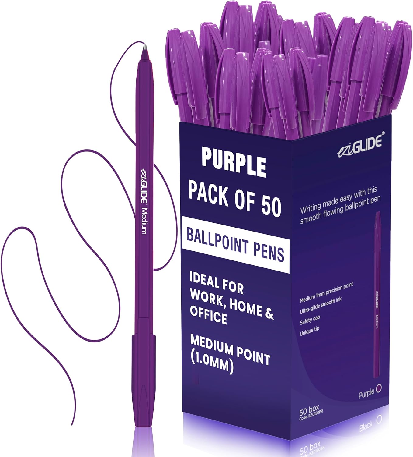 Ballpoint Pens – Assorted Colours, 1.0mm Tip (Pack of 10 / 50 / 100)