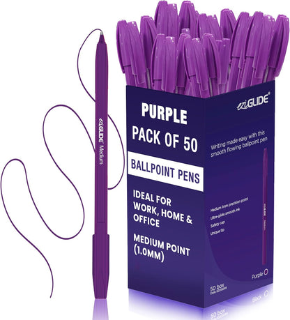 Ballpoint Pens – Assorted Colours, 1.0mm Tip (Pack of 10 / 50 / 100)