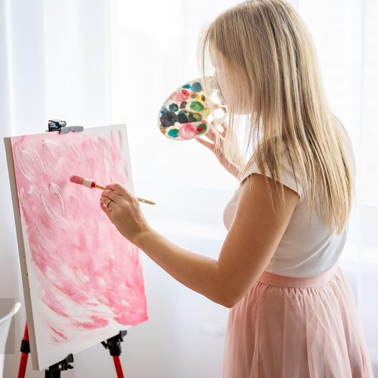 XTDMJ 20X30Cm Canvas for Painting, 4 Pack Stretched Canvases for Adults, Acrylics & Oils Painting
