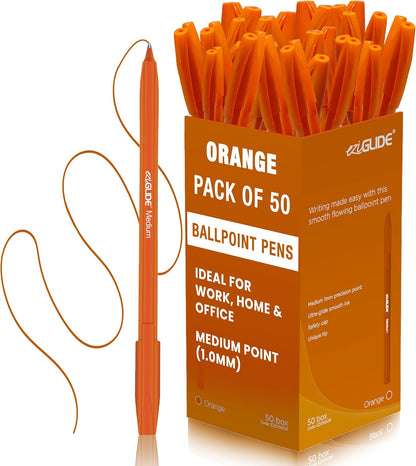 Ballpoint Pens – Assorted Colours, 1.0mm Tip (Pack of 10 / 50 / 100)