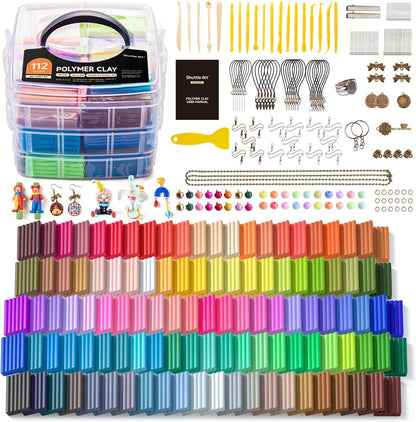 Shuttle Art 50-Colour Polymer Clay Kit – Soft Oven-Bake Modeling Clay with Tools & Accessories