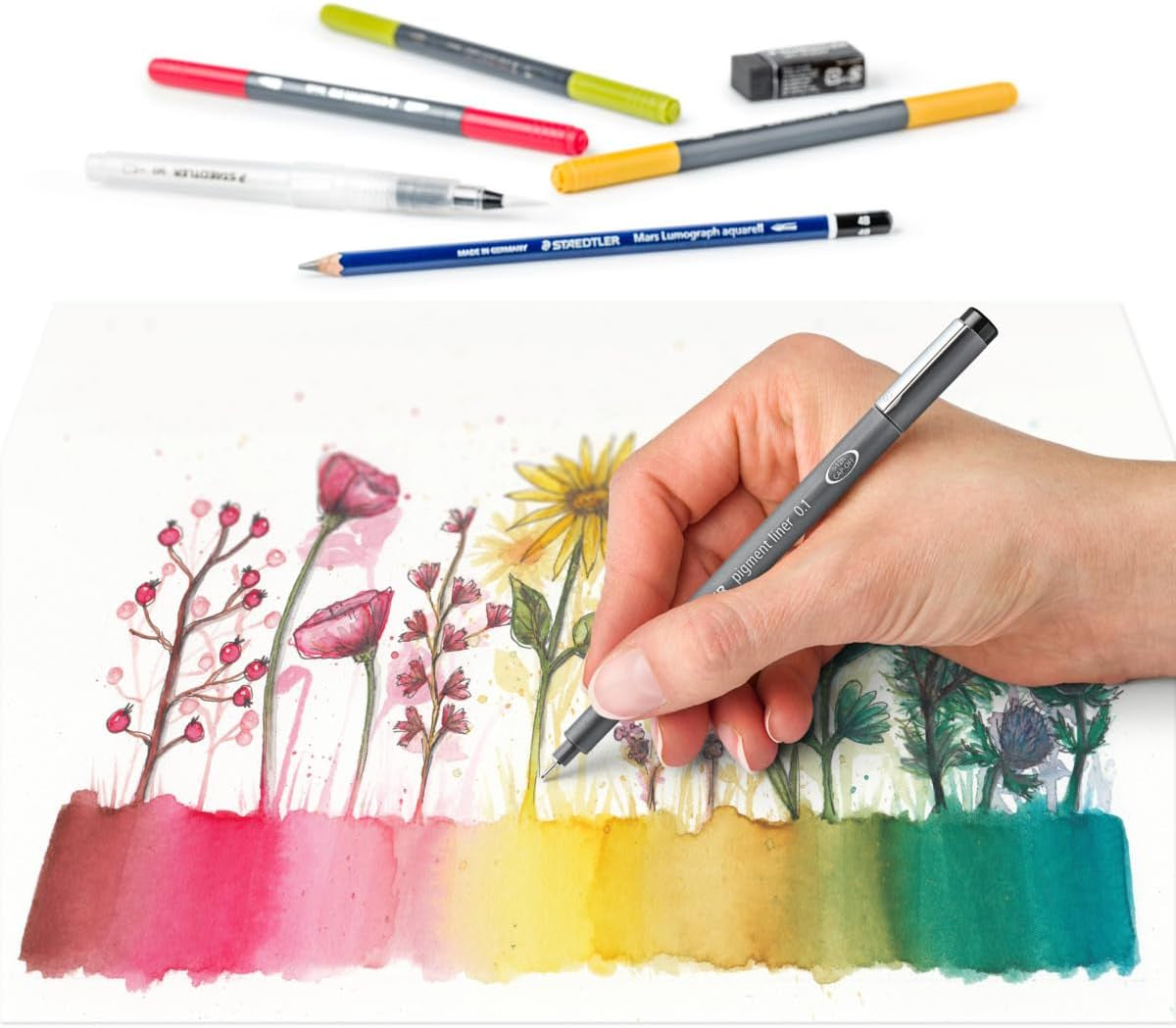 STAEDTLER Floral Watercolour Drawing Set – High-Quality Art Tools for Vibrant Designs