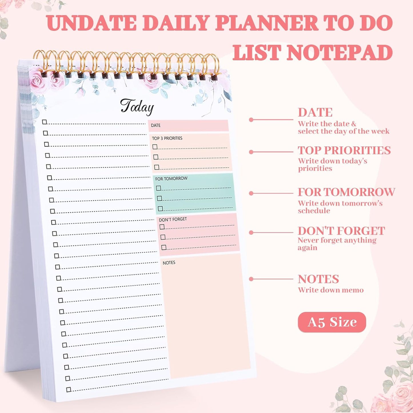 A5 Undated To-Do List Notebook – Organized, Portable & Perfect for Productivity