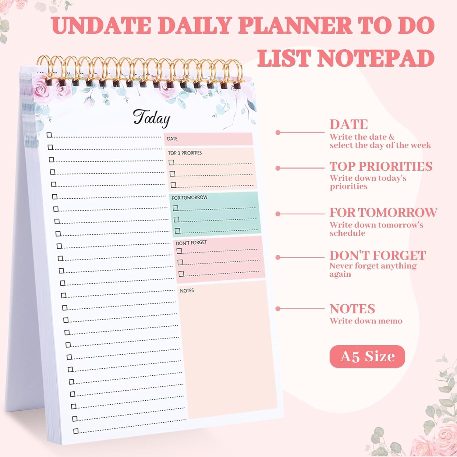 A5 Undated To-Do List Notebook – Organized, Portable & Perfect for Productivity