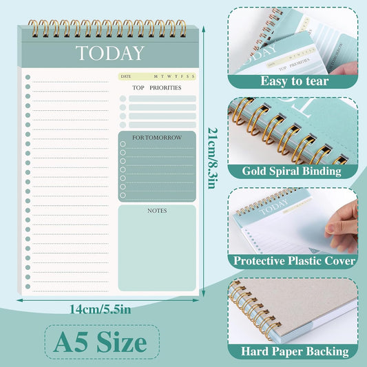 A5 Undated Daily Planner – Spiral-Bound, Portable & Perfect for Productivity