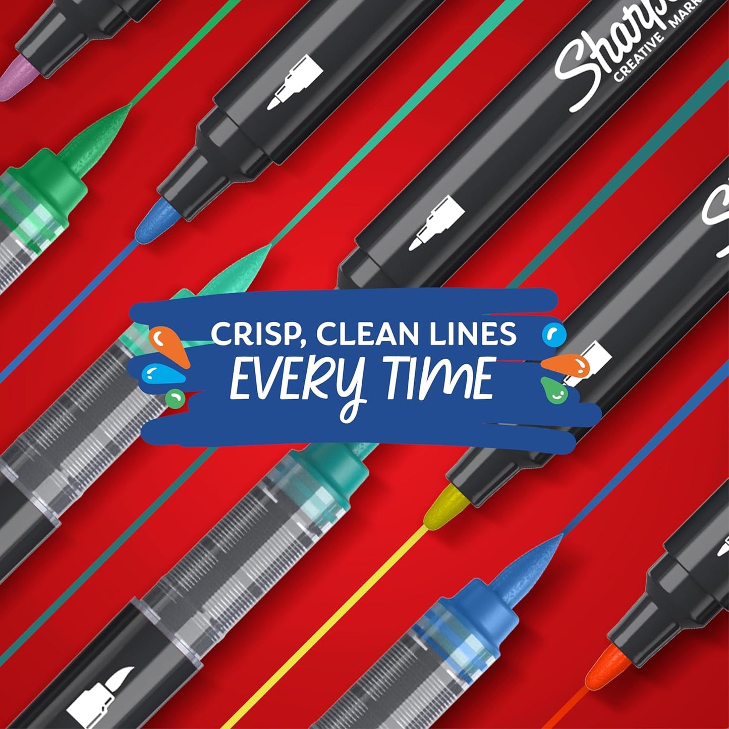 Sharpie Creative Marker Acrylic Paint Pens | Bullet Tip Water-Based Paint Markers | Lake Green | No-Bleed Ink Writes on Most Surfaces | School & Revision Supplies | 6 Count