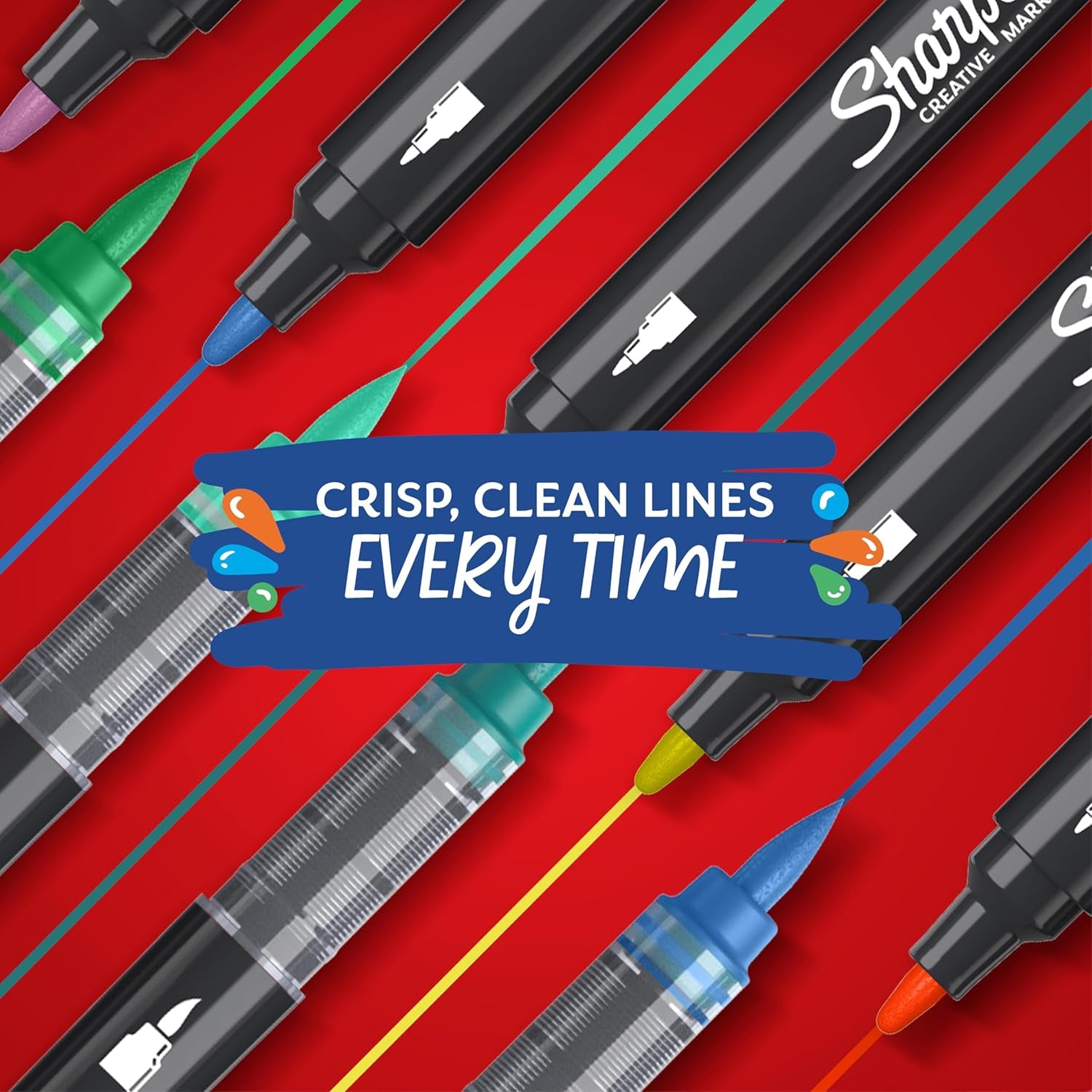 Sharpie Creative Marker Acrylic Paint Pens | Bullet Tip Water-Based Paint Markers | Lake Green | No-Bleed Ink Writes on Most Surfaces | School & Revision Supplies | 6 Count