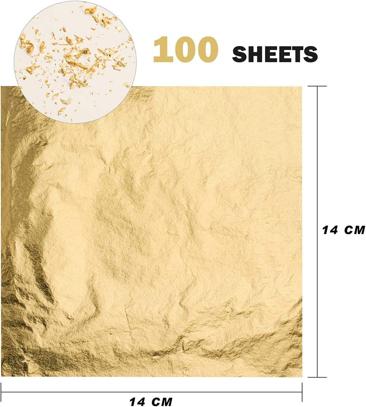 Gilding Leaf Sheets – 100-Pack, 14x14cm (Gold, Copper, Silver Variants)