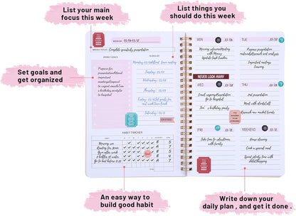 A5 Undated Weekly Planner – Spiral-Bound, Portable & Perfect for Productivity