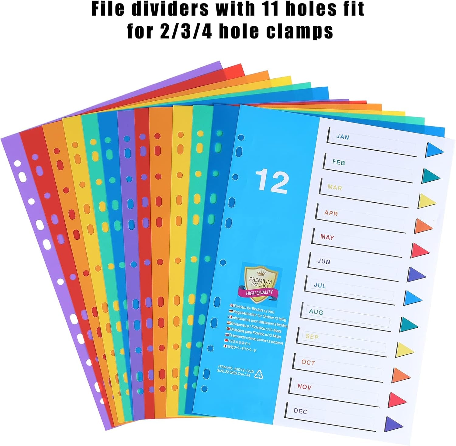 A4 Monthly File Dividers – Pack of 5 for Organized Filing