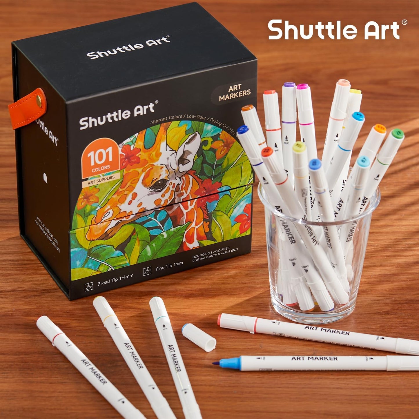 Shuttle Art 100-Colour Dual Tip Marker Set + Blender