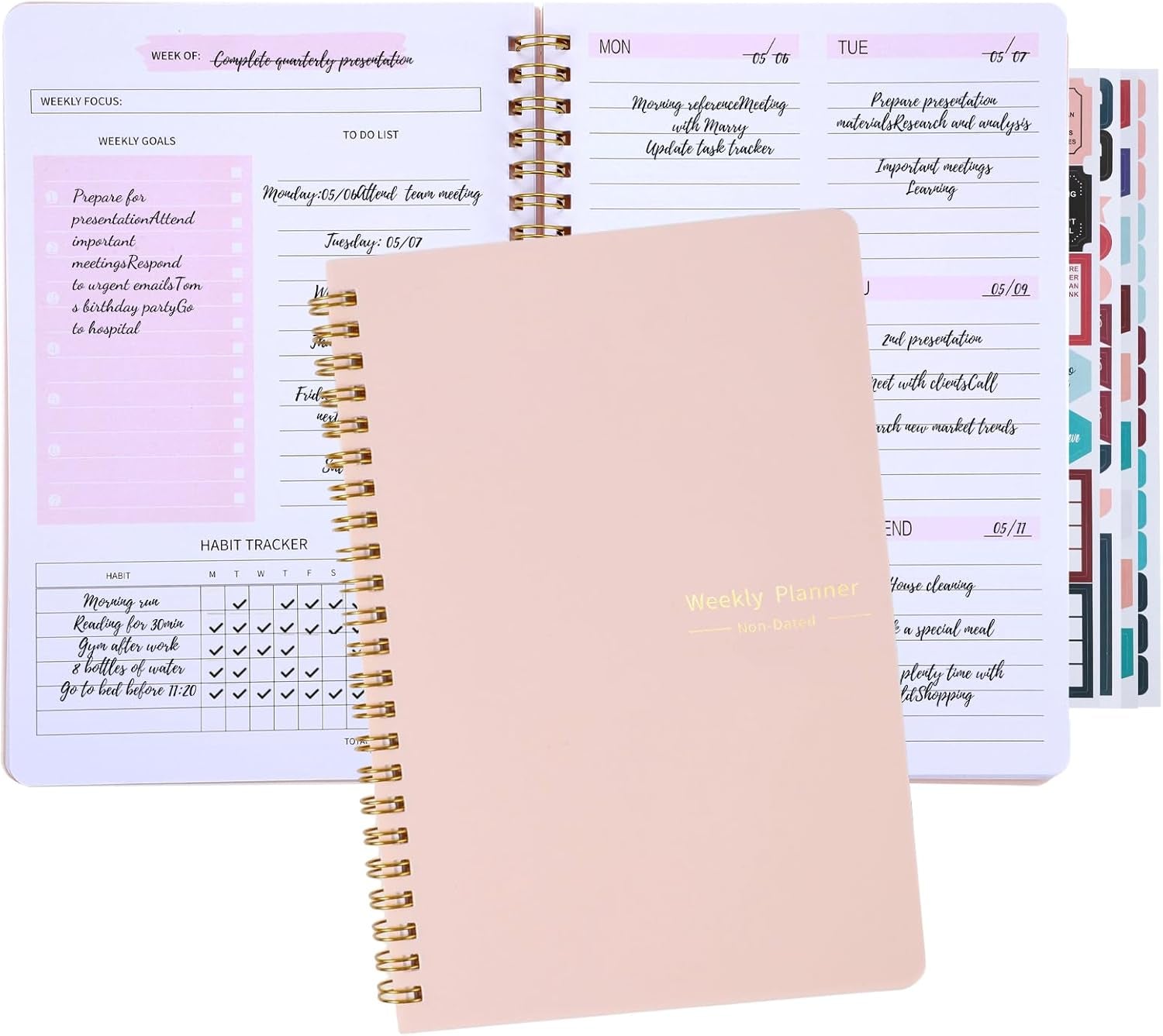 A5 Undated Weekly Planner – Spiral-Bound, Portable & Perfect for Productivity