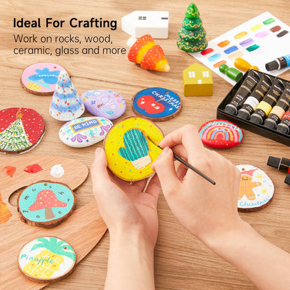 Shuttle Art 16-Piece Acrylic Paint Set + Bonus Brushes