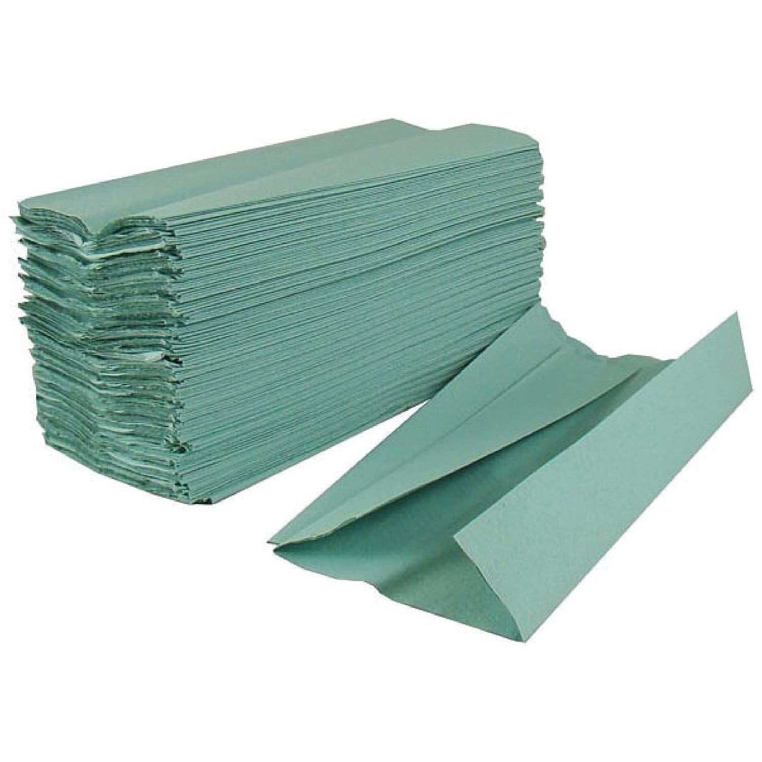 2Work C-Fold Paper Towels – Green, 1-Ply, Pack of 2880