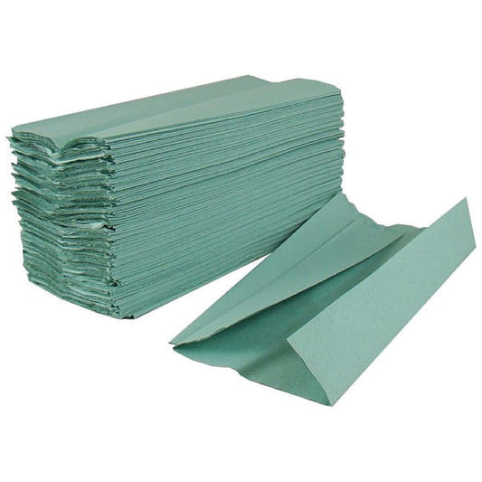 2Work C-Fold Paper Towels – Green, 1-Ply, Pack of 2880