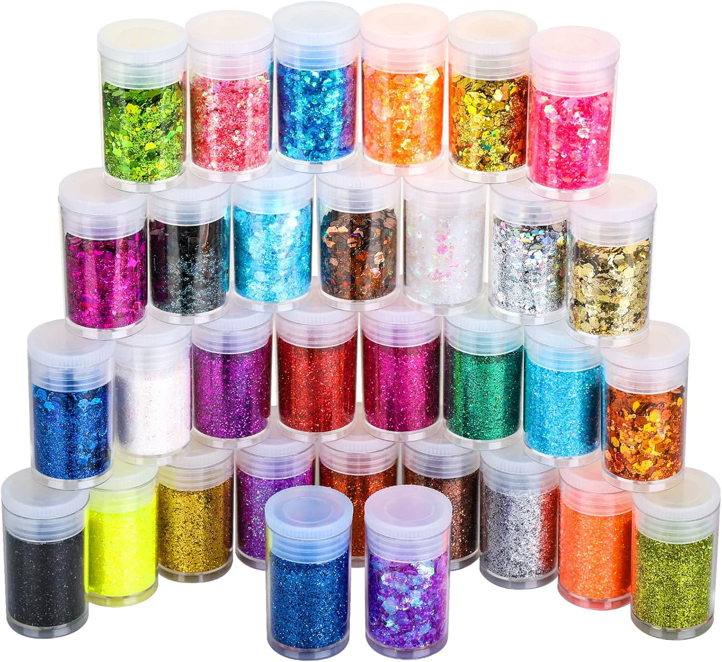 Fine Glitter Set – 32 Colours for Crafts, Resin & Beauty (7.6g Each)