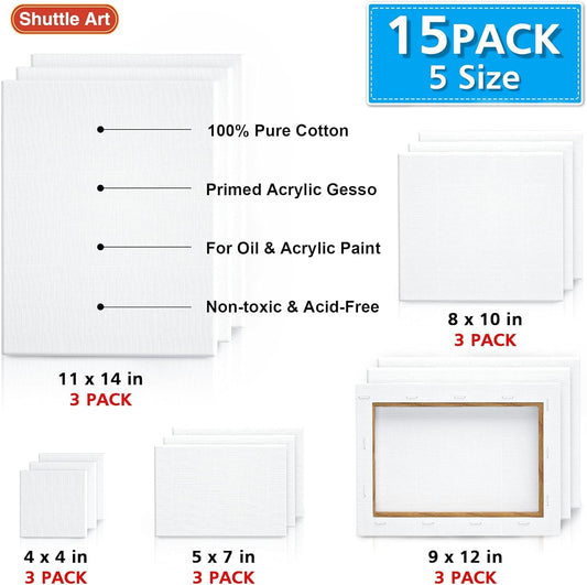 Shuttle Art Stretched Canvas Set – Premium Quality for Artists & Beginners