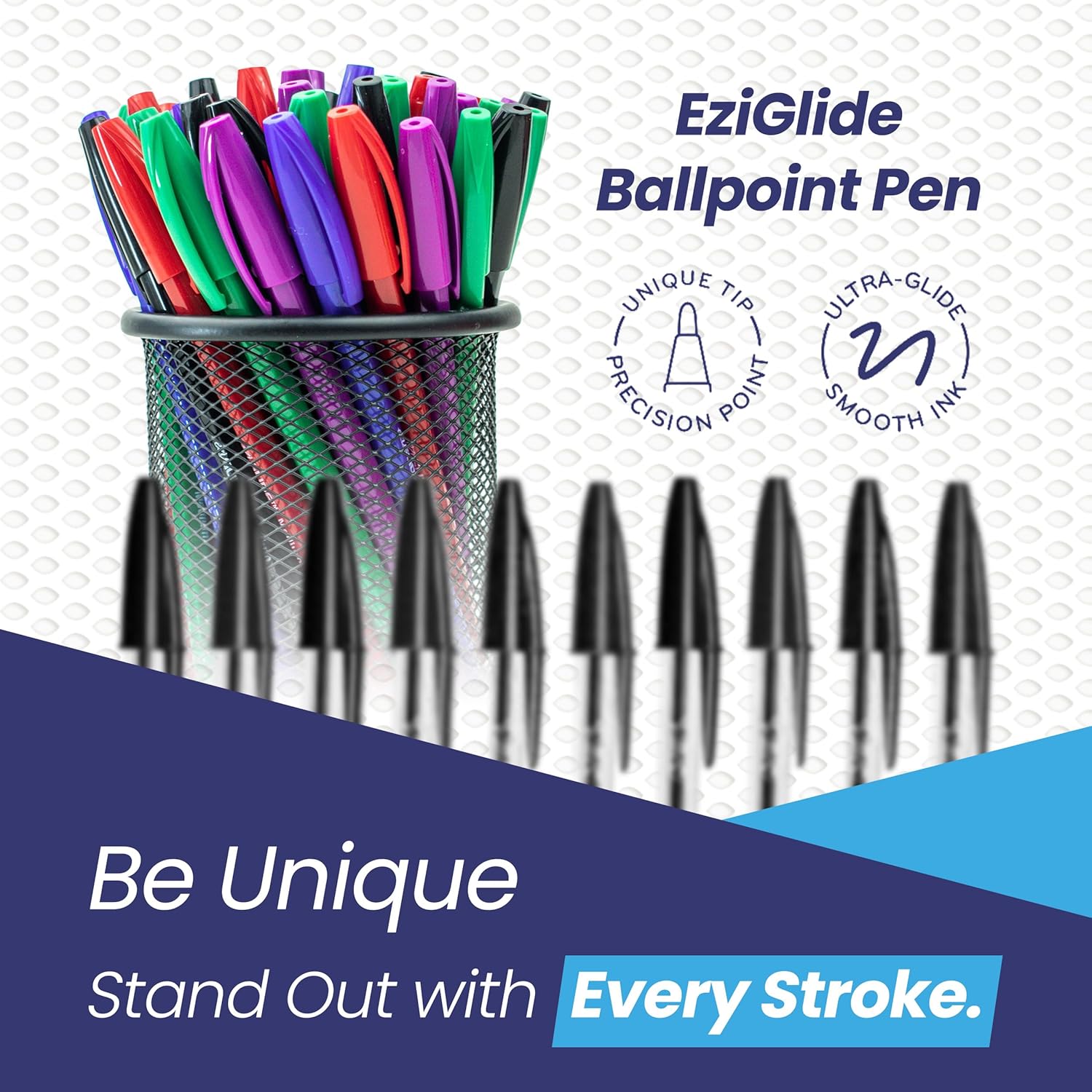 Ballpoint Pens – Assorted Colours, 1.0mm Tip (Pack of 10 / 50 / 100)