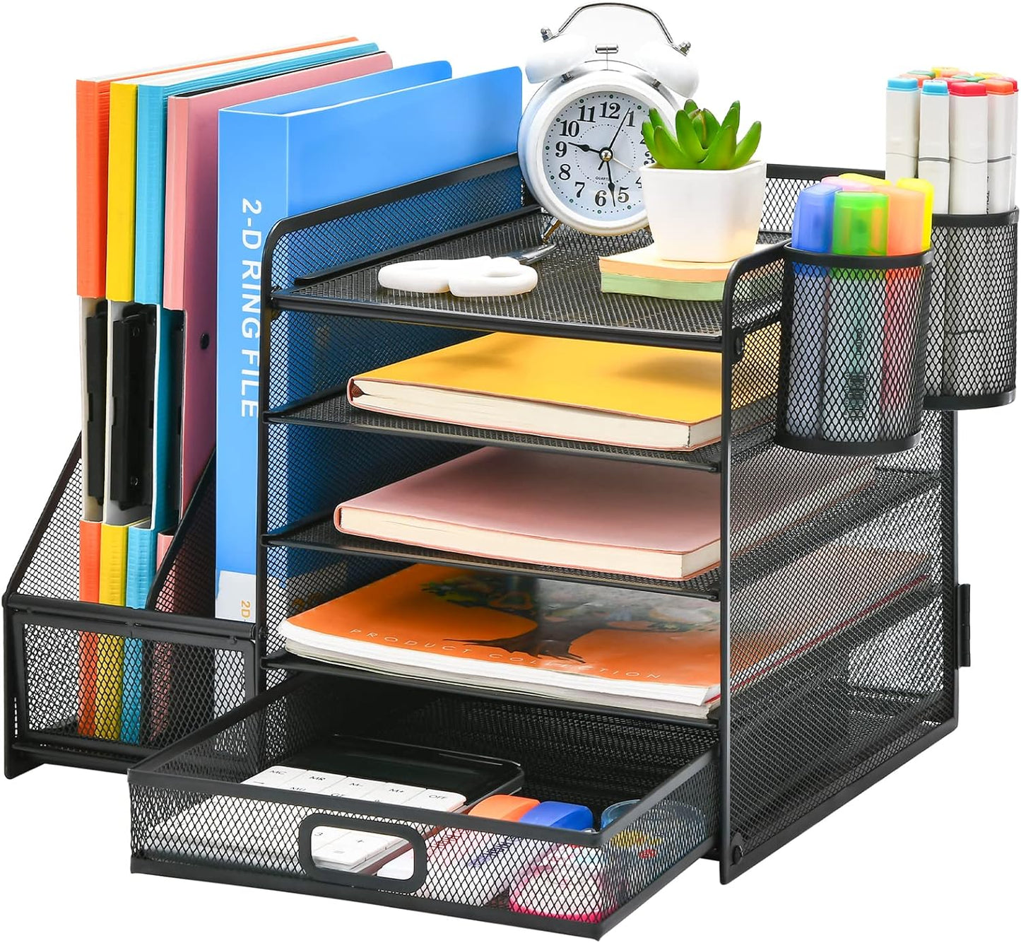 All-in-One Desk Organizer – 5 Trays, Drawer & Holders (36 x 28 x 30 cm)