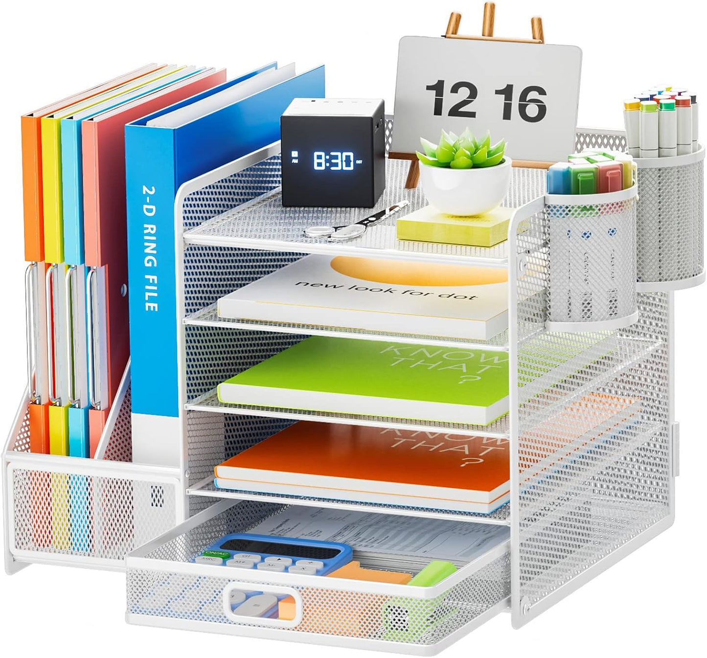 All-in-One Desk Organizer – 5 Trays, Drawer & Holders (36 x 28 x 30 cm)