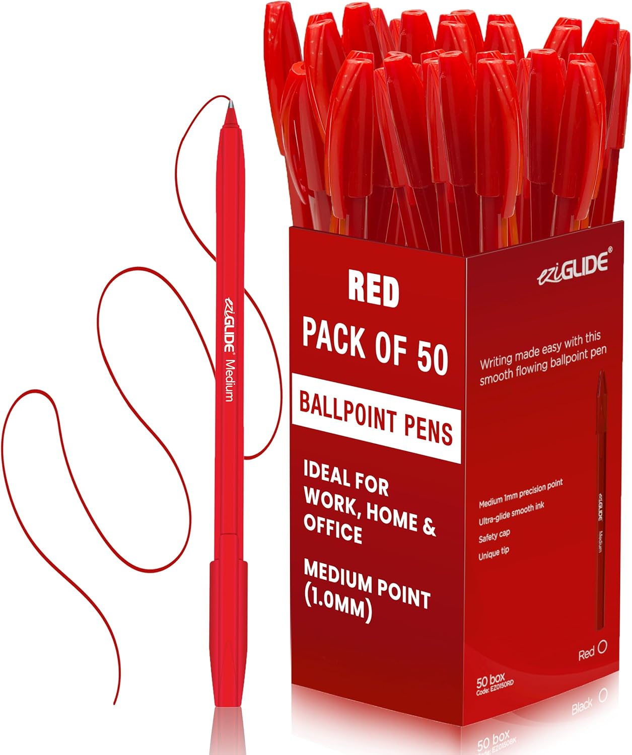 Ballpoint Pens – Assorted Colours, 1.0mm Tip (Pack of 10 / 50 / 100)