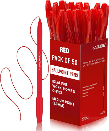 Ballpoint Pens – Assorted Colours, 1.0mm Tip (Pack of 10 / 50 / 100)