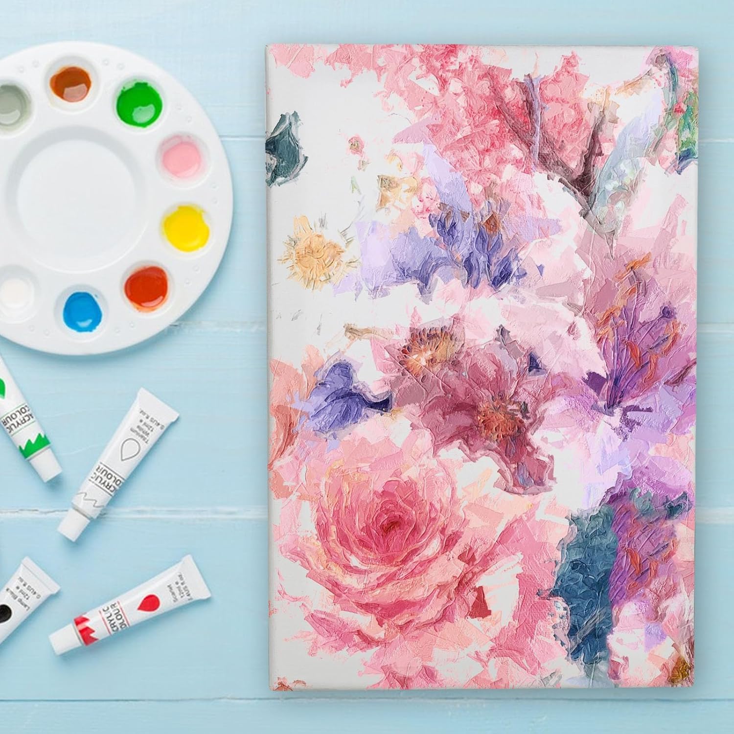XTDMJ 20X30Cm Canvas for Painting, 4 Pack Stretched Canvases for Adults, Acrylics & Oils Painting