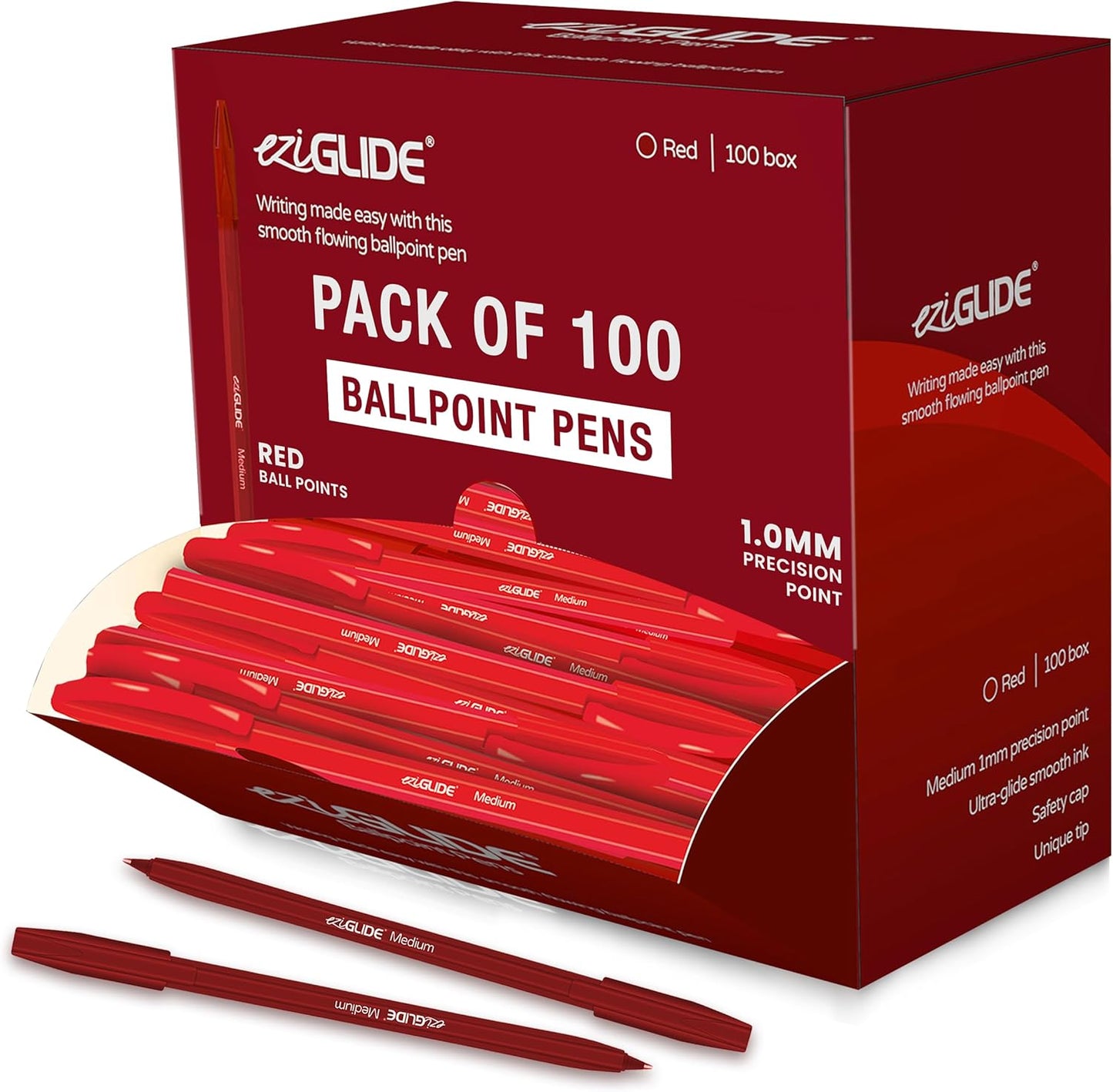 Ballpoint Pens – Assorted Colours, 1.0mm Tip (Pack of 10 / 50 / 100)